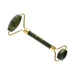 Massajador de Jade dourado com rolo duplo
