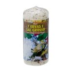 Vela Pilar ervas 7 ervas e sal grosso