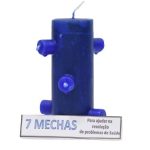 Velão 7 mechas azul